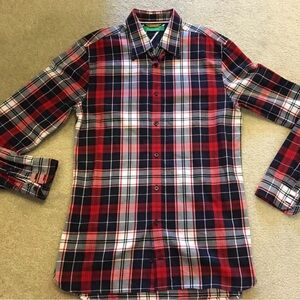 Tommy Hilfiger Limited Plaid Button Shirt Red Long Sleeve Casual Men's Size M